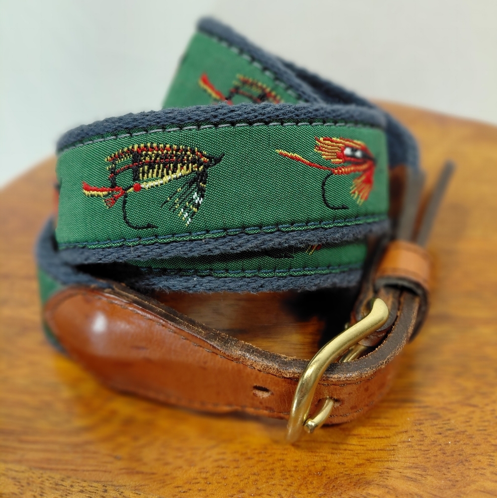 Leather Man Fly Ties Leather Canvas Belt